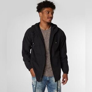 Ezekiel Men’s Wander Hooded Full Zip Windbreaker in Black Size M
